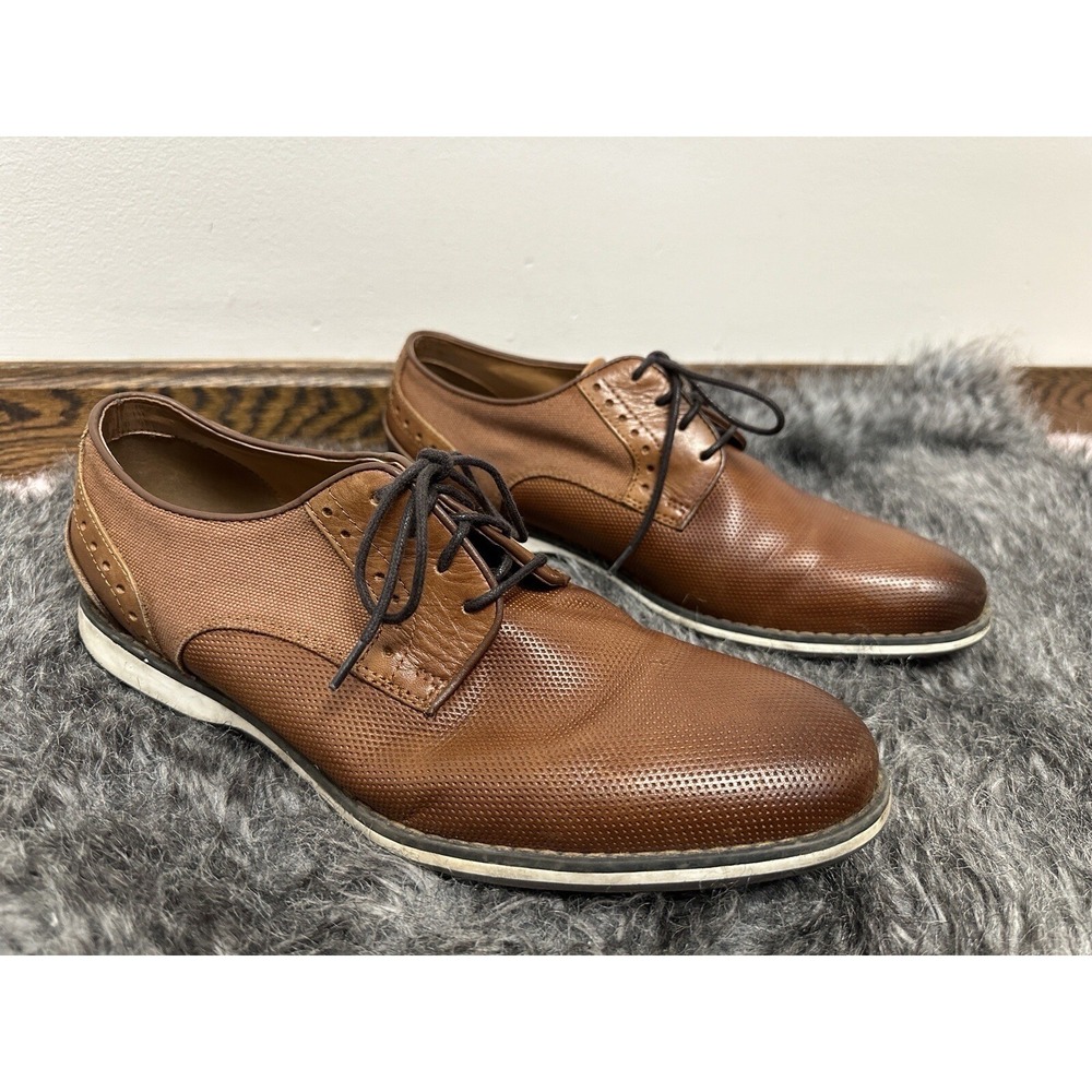 Kenneth Cole Reaction Weiser Lace Up B Men Size US 9 Plain Toe‎ Oxfords Brown